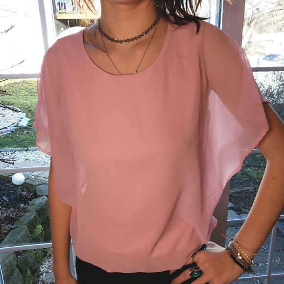 Hount light pink butterfly top size M - Picture 1 of 6